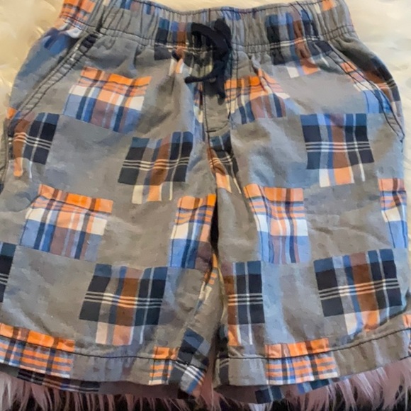 Gymboree Plaid Kids Shorts in Blue and Orange - Picture 3 of 4